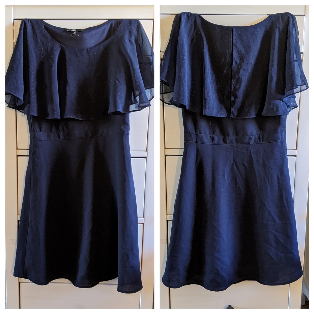 Shoulder ruffles dress, conservative cute vibes